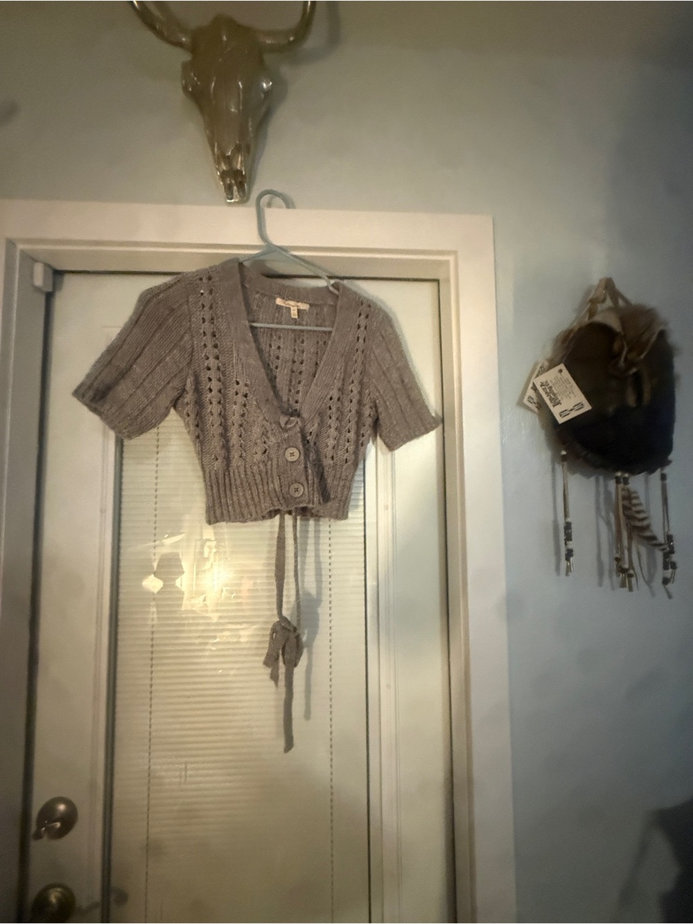 Heritage 1981 Cropped Openwork Knit Sweater - Taupe
